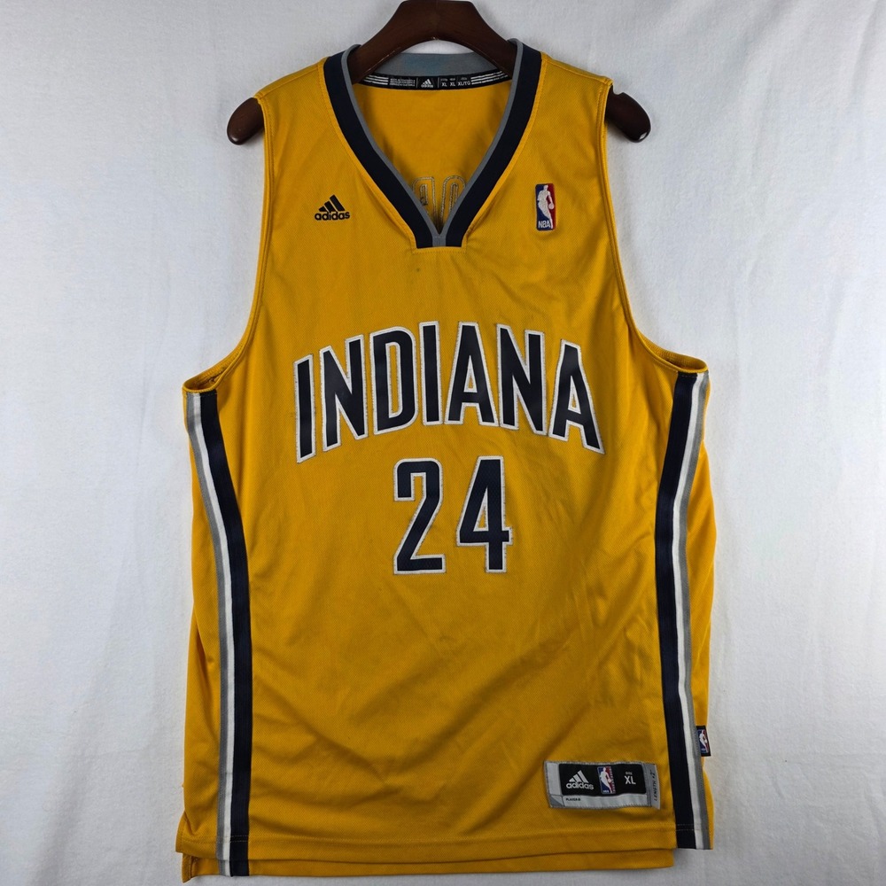 Adidas Indiana Pacers Paul George 24 NBA Jersey Mens XL Yellow Basketball